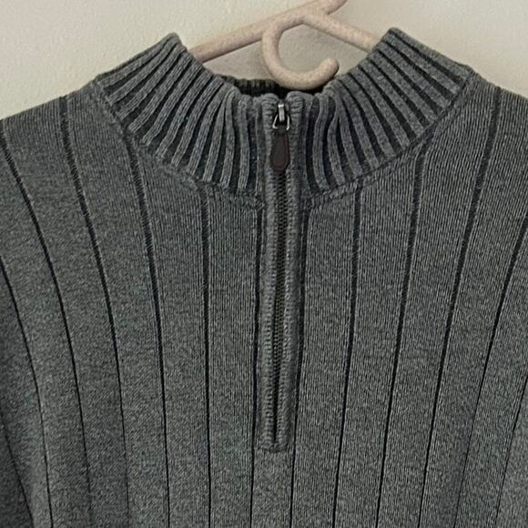 Bass Heritage collection Henley ribbed sweater mock neck prep classic cotton XXL - Picture 2 of 9